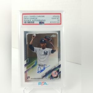2021 Topps Chrome Deivi Garcia RC Auto # RA-DG PSA 10 GEM MINT -  NY Yankees
